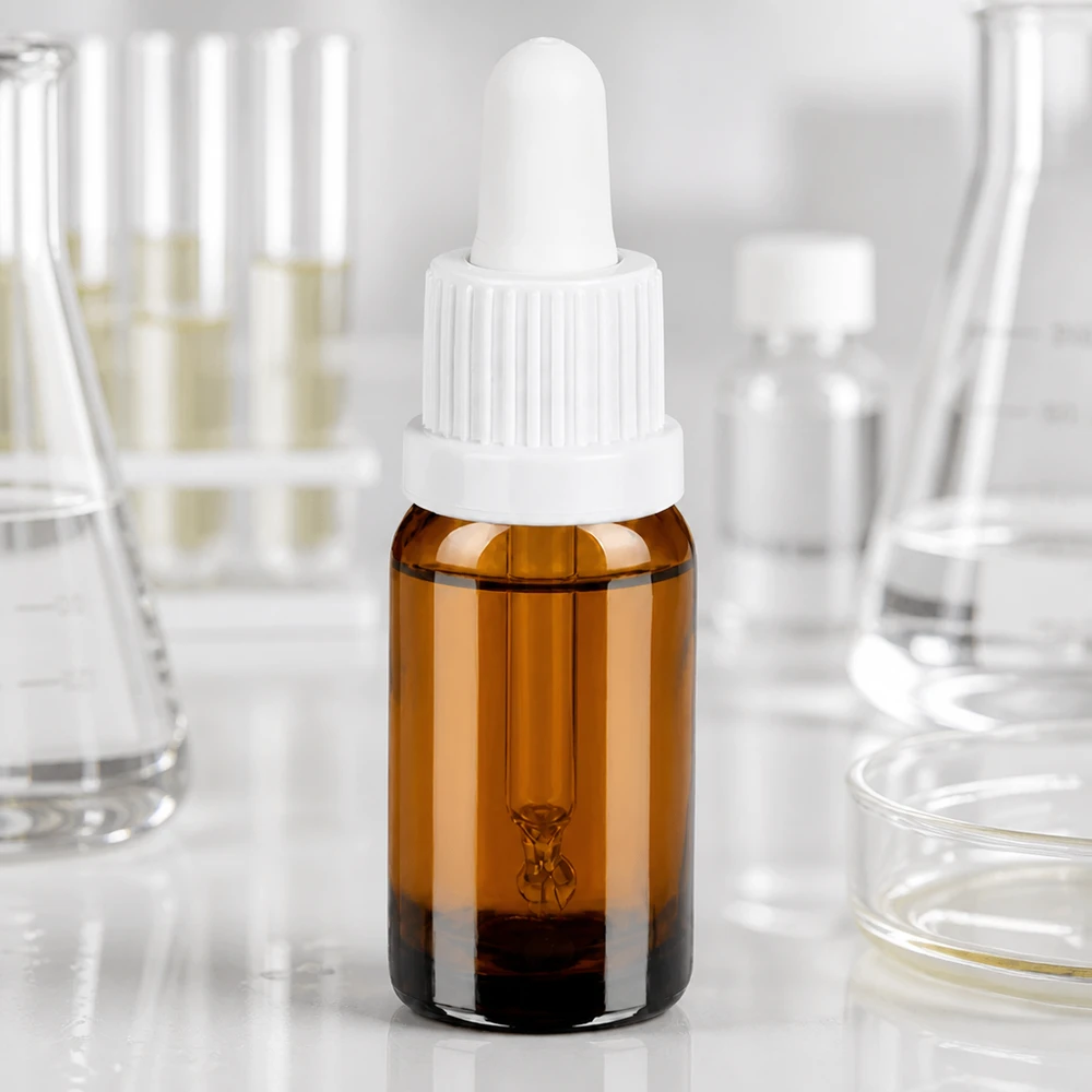 10ml Pipettenflasche weiß Originalitätsverschluss BrownLine UT18/10 10ml Apothekerflasche aus braunem Glas mit weißer Pipette für professionelle Nutzung