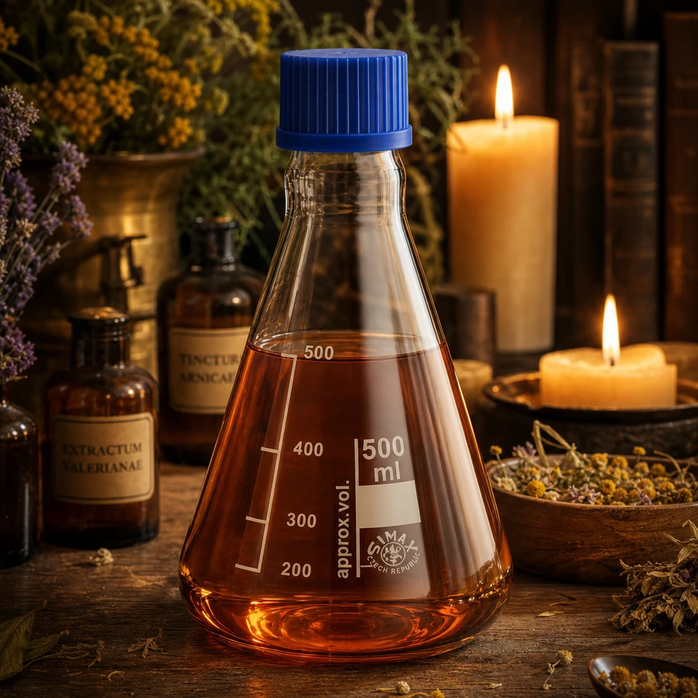 Erlenmeyerkolben 500ml mit Schraubkappe Ergonomischer 500ml Erlenmeyerkolben mit breitem Boden für stabilen Stand