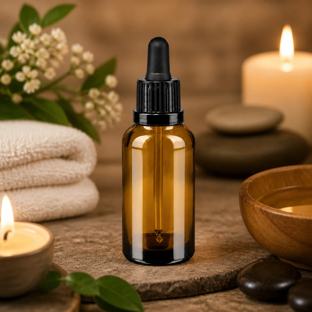Nachhaltige 30ml Glasflasche wiederverwendbar mit präziser Pipette für Zero-Waste-Lifestyle