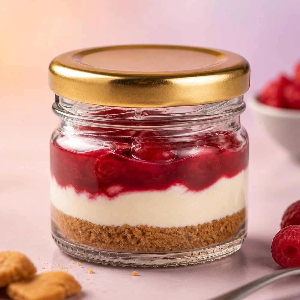 Kompaktes Schichtdessert-Glas 33ml mit goldenem Deckel für kreative Süßspeisen UNiTWIST