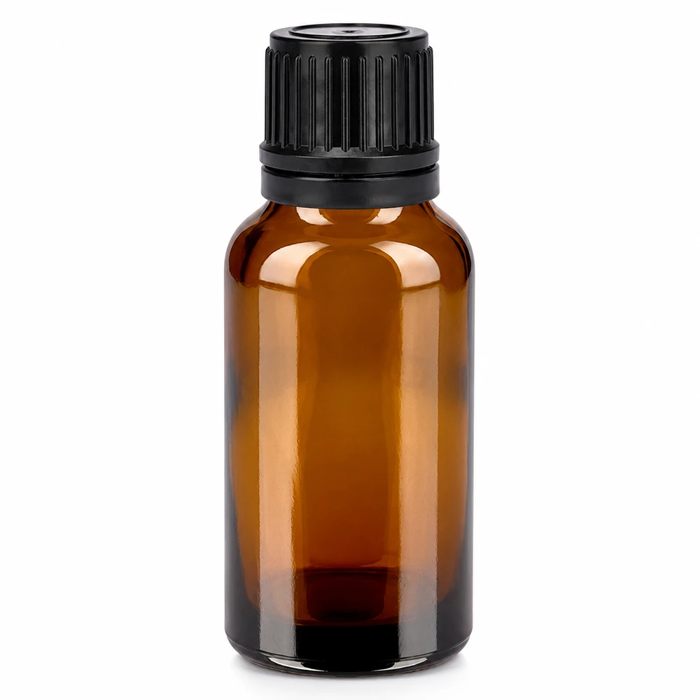 20ml BrownLine Glasflasche mit schwarzem Verschluss für professionelle Kosmetik und Pharmazie