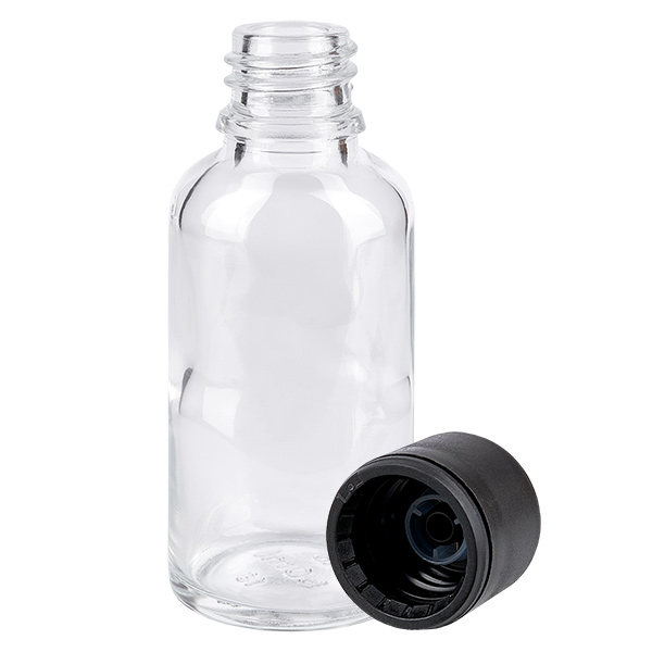 30ml Flasche 6mm Schraubverschluss schwarz Standard ClearLine UT18/30 30ml Flasche 6mm Schraubverschluss schwarz Standard ClearLine UT18/30
