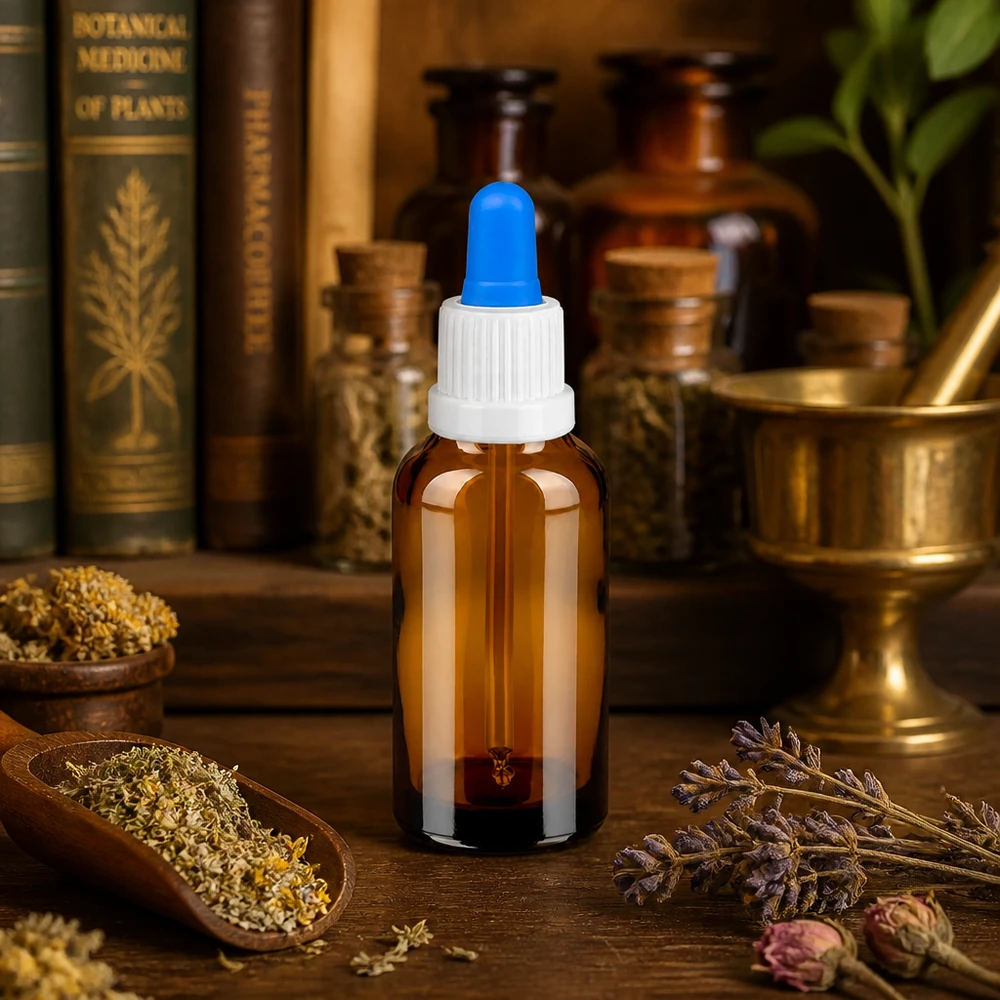 30ml Pipettenflasche weiß/blau Originalitätsverschluss BrownLine UT18/30 Professionelle 30ml Pipettenflasche - pharmazeutische Qualität für Labor und Praxis