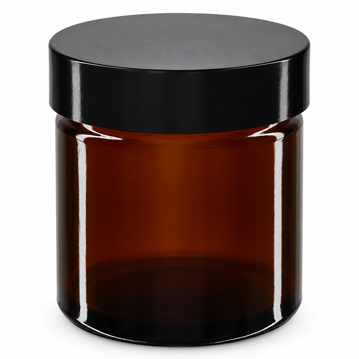 60ml Glastiegel. braun, mit schwarzem Bakelit ApoGlas – qualitätsoptimiertes Produktfoto