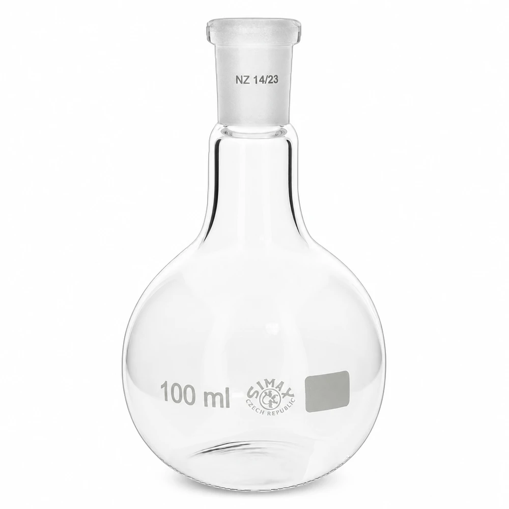 Borosilikat-Stehkolben 100ml hitzebeständig mit präzisem Normschliff 14/23