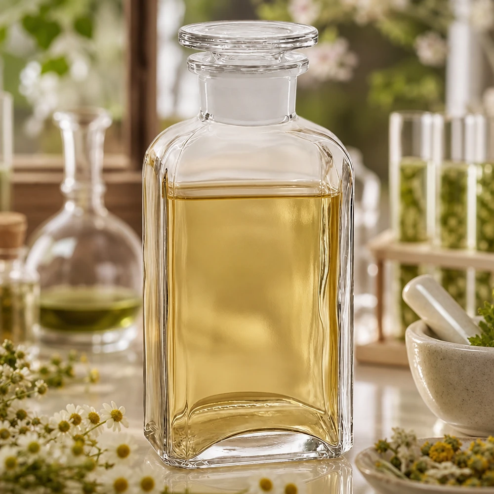 250ml Vorratsflasche Glas vierkant klar mit breitem Hals und Stopfen für flüssige Naturextrakte