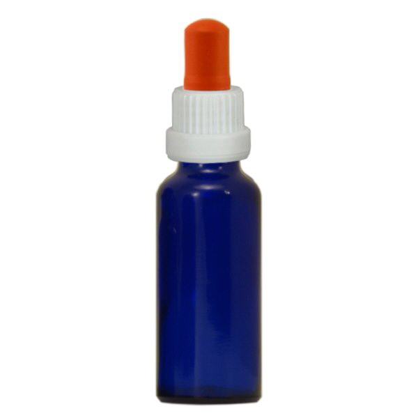 Apothekenflasche blau 30ml Pipette weiß/rot Standard
