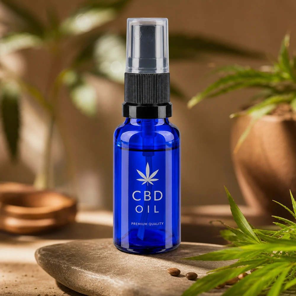 Lichtschutz-Sprühflasche 20ml blau für Aromatherapie Tinktur und Pflegeprodukte
