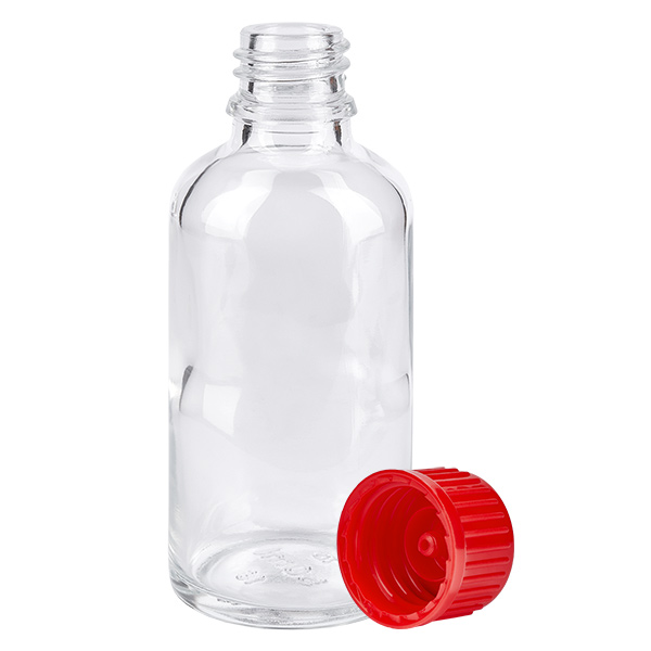 50ml Flasche 11mm Schraubverschluss rot Standard ClearLine UT18/50 50ml Flasche 11mm Schraubverschluss rot Standard ClearLine UT18/50
