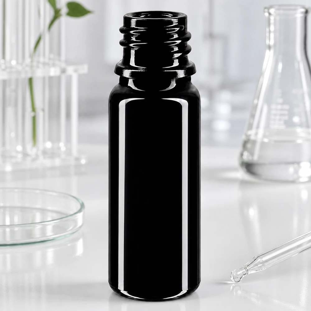 Hochglänzende Mironglas Flasche 10ml DIN 18 für hochwertige Öle und Essenzen