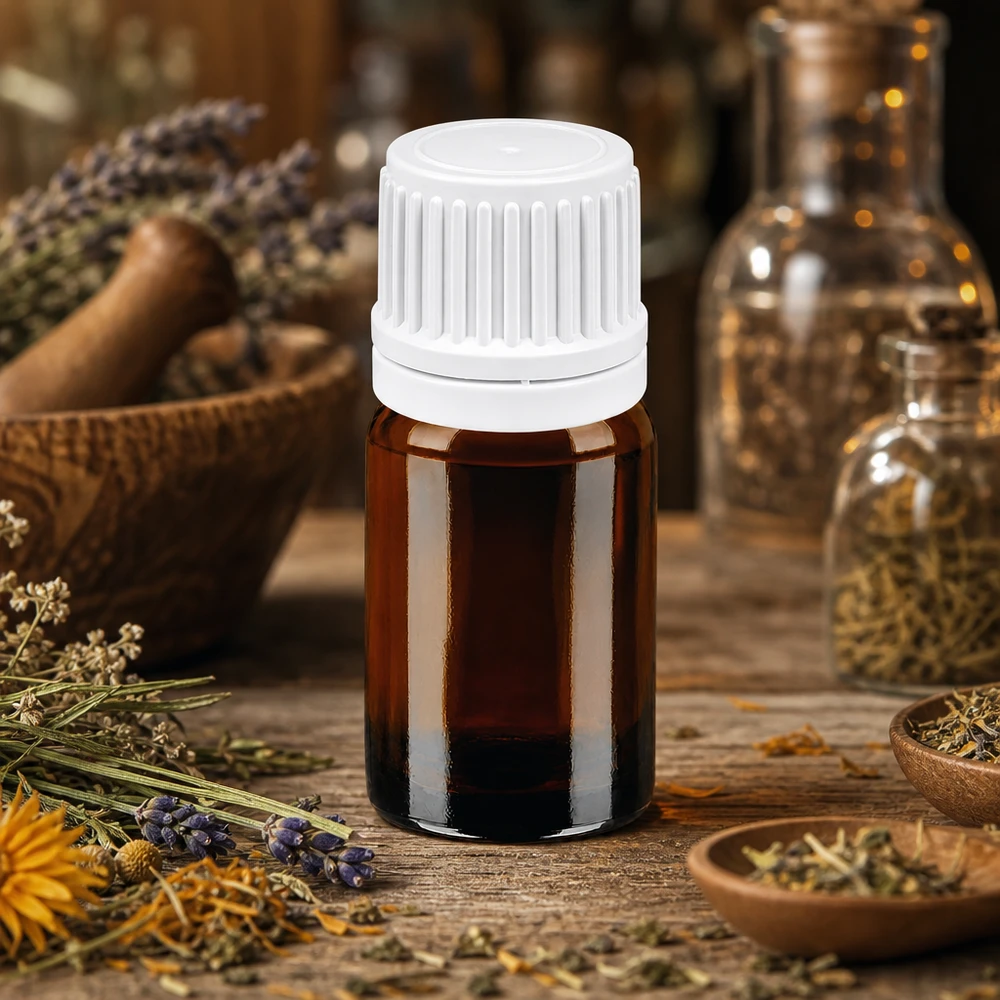 5ml Tropfflasche 0.7mm weiß Originalitätsverschluss BrownLine UT18/5 Handliche 5ml Tropfflasche mit 0.7mm Öffnung ideal für Bachblüten und Tinkturen