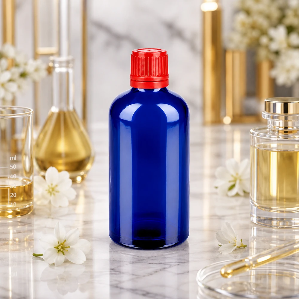 100ml Flasche 11mm Schraubverschluss rot Originalitätsverschluss BlueLine UT18/100 Cobaltblaue 100ml Glasflasche mit ergonomischem Design für einfache Handhabung in Labor
