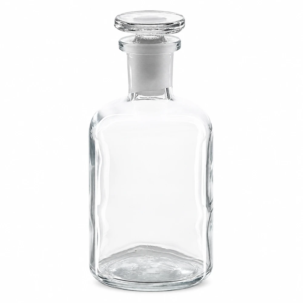 Hochwertige Rundschulterflasche 100ml transparentes Glas Enghals Glasstopfen Labor
