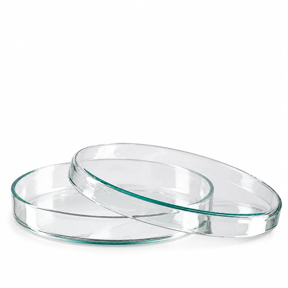 Petrischale 100x10mm Glas Petrischale Glas 100x10mm mit leicht grünlichem Rand für Laborzwecke geeignet