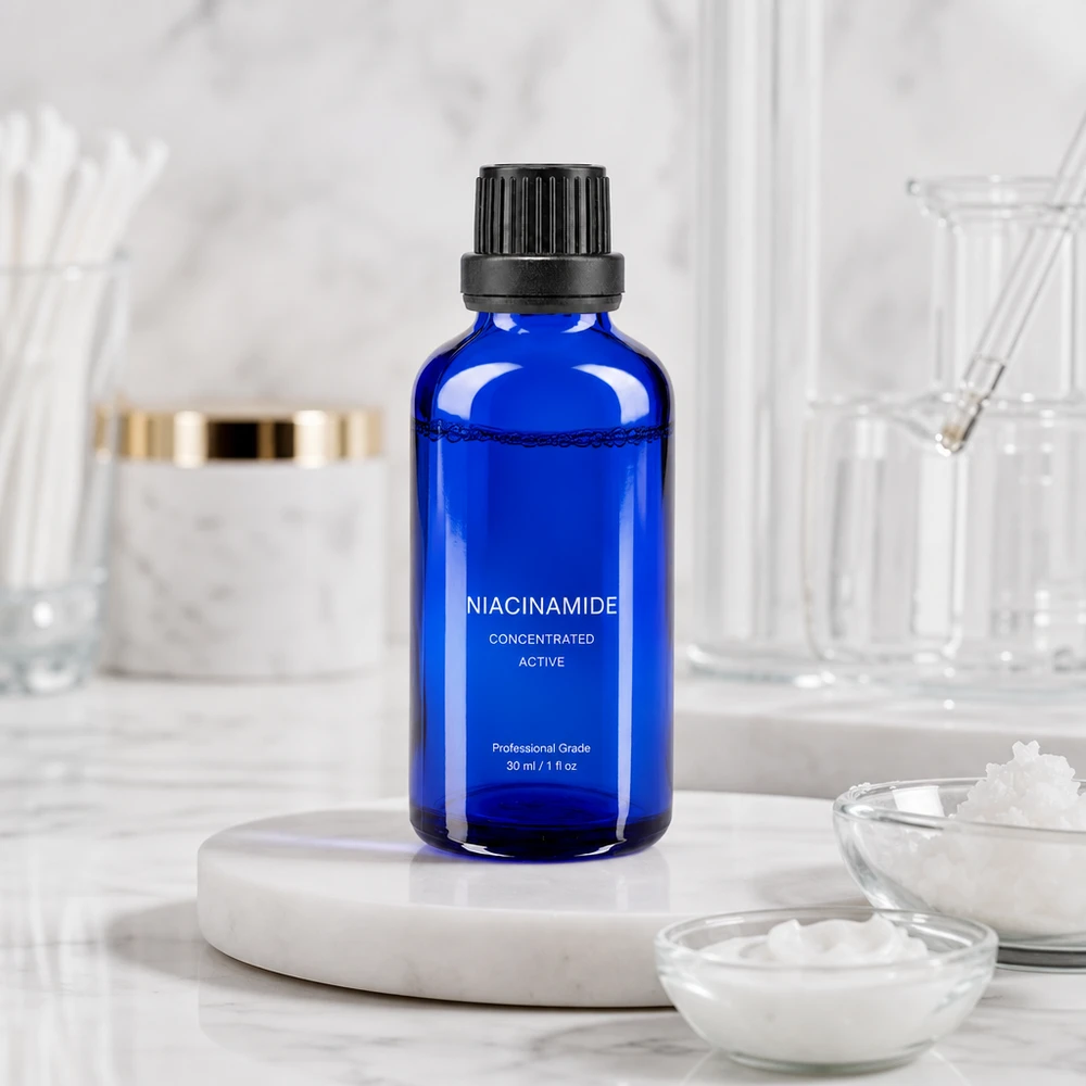 Apothekenflasche blau 50ml Tropfverschluss Giessring 2mm schwarz Originalitätsverschluss Blaue 50ml Apothekerflasche mit Tropfaufsatz für konzentrierte Aktiv-Wirkstoffe in Profiqualität