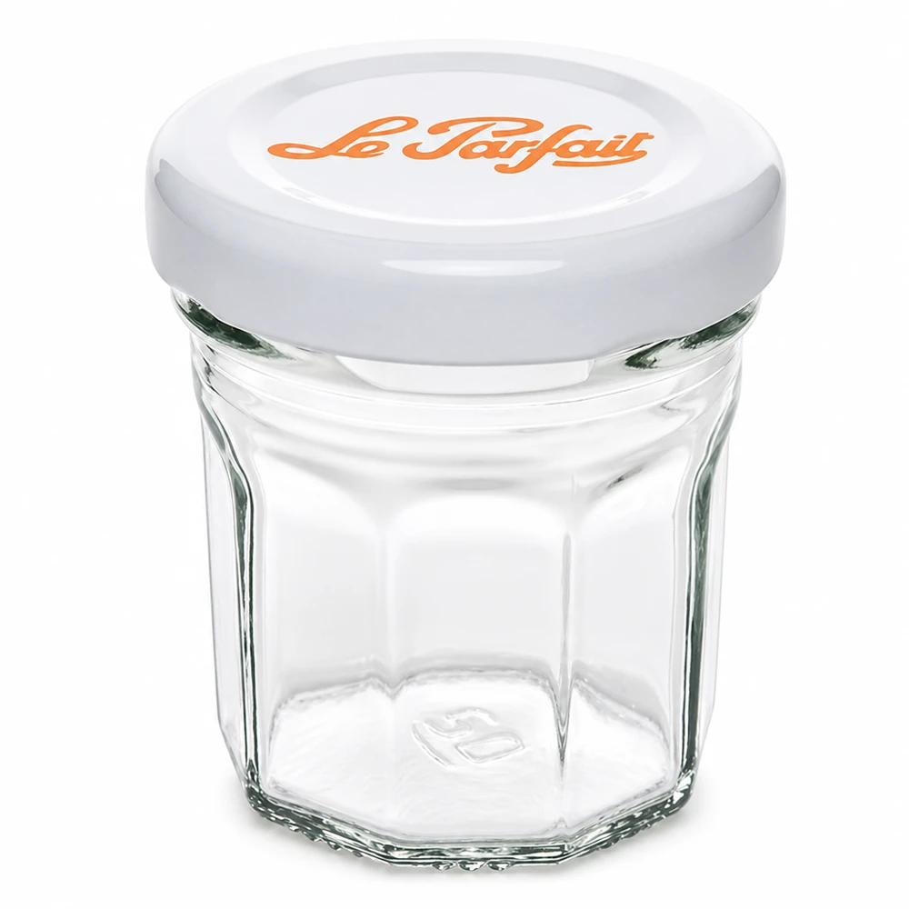 44ml Mini-Sturzglas "Jam" mit Schraubdeckel Le Parfait® 44ml Mini Sturzglas Le Parfait mit weißem Schraubdeckel für Marmelade und Konfitüre