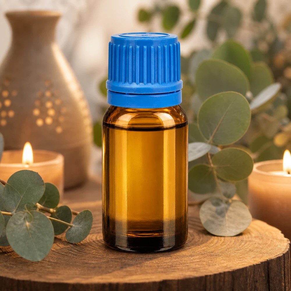Professionelle 10ml Braunglasflasche mit blauem Verschluss für hochwertige Naturprodukte