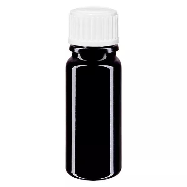 Apothekenflasche violett 10ml Tropfverschluss weiß 0.8mm Standard