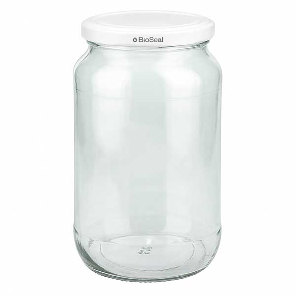 1062ml Rundglas mit BioSeal Deckel weiß UNiTWIST