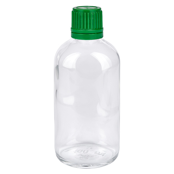 100ml Flasche 11mm Schraubverschluss grün Originalitätsverschluss ClearLine UT18/100