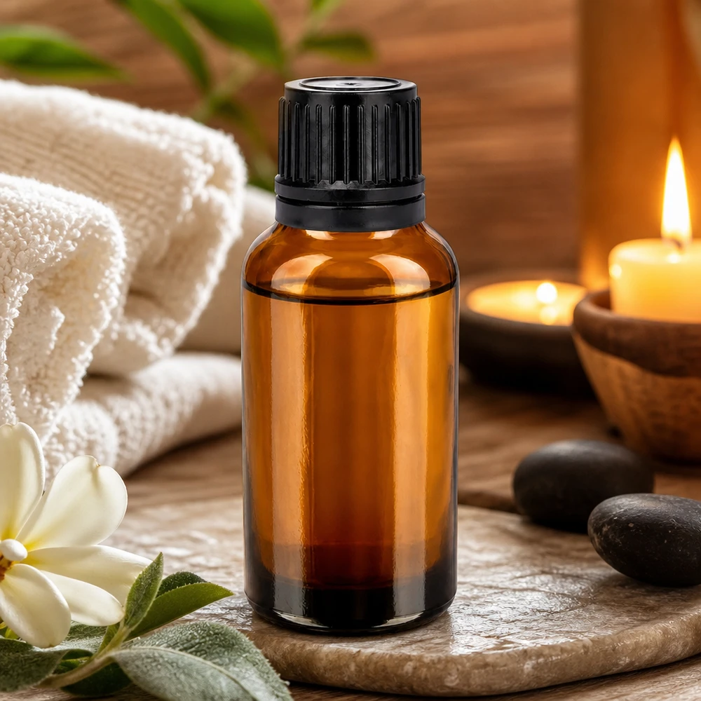 30ml UT18/30 Flasche aus dunklem Glas mit schwarzem Verschluss für präzise Dosierung
