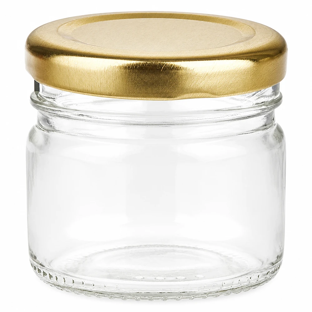 33ml Rundglas + BasicSeal Deckel gold UNiTWIST Hochwertiges Rundglas UniTwist 33ml mit goldenem BasicSeal Deckel für Vorräte und Deko-Ideen