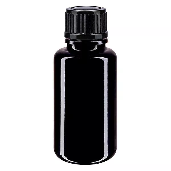 Apothekenflasche violett 20ml Schraubverschluss schwarz Standard Apothekenflasche violett 20ml Schraubverschluss schwarz Standard
