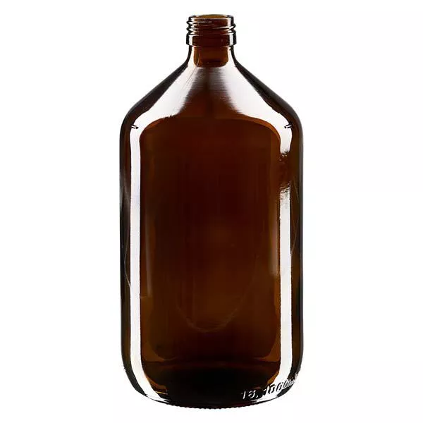 1000ml Medizinflasche braun, ohne Verschluss PP28 ApoGlas 1000ml Medizinflasche braun, ohne Verschluss PP28 ApoGlas