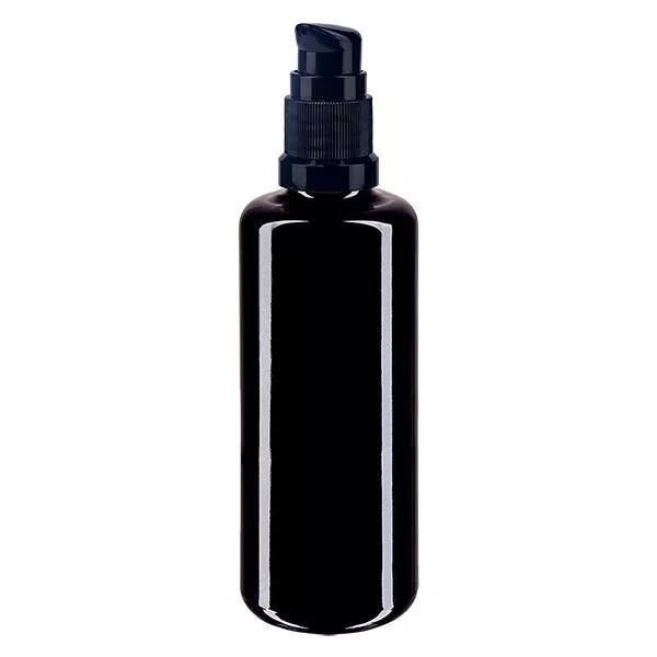 Apothekenflasche violett 50ml PumpVerschluss schwarz Standard Apothekenflasche violett 50ml PumpVerschluss schwarz Standard