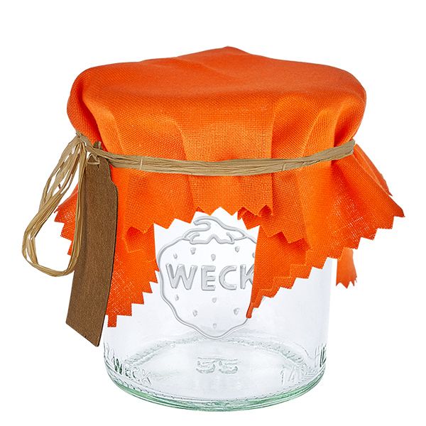 Stoff Schmuckdeckchen orange 15cm eckig