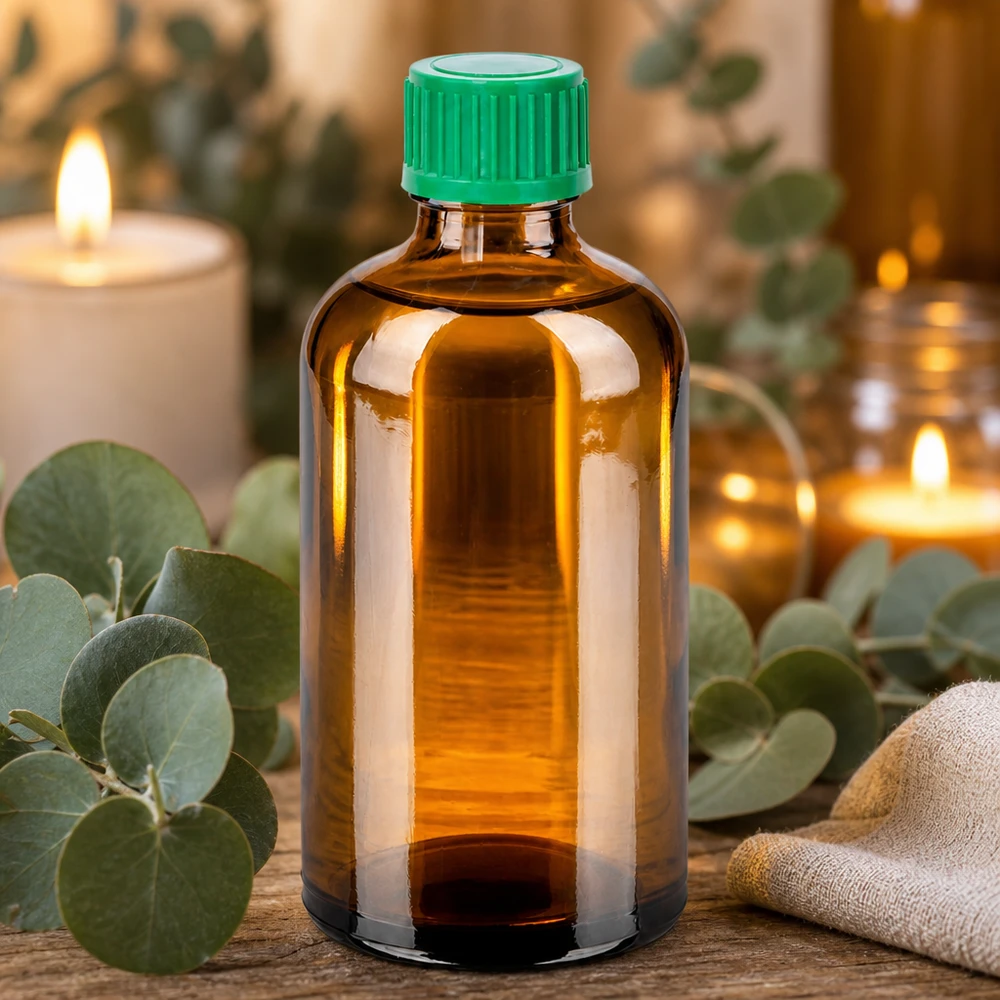 Premium Braunglasflasche 100ml mit 11mm Öffnung ideal für Wellness und Entspannung