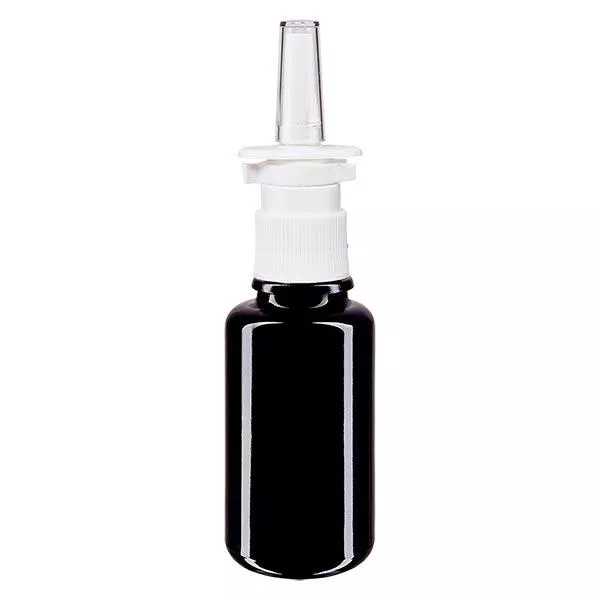 Apothekenflasche violett 20ml Nasenzerstäuber weiß Standard