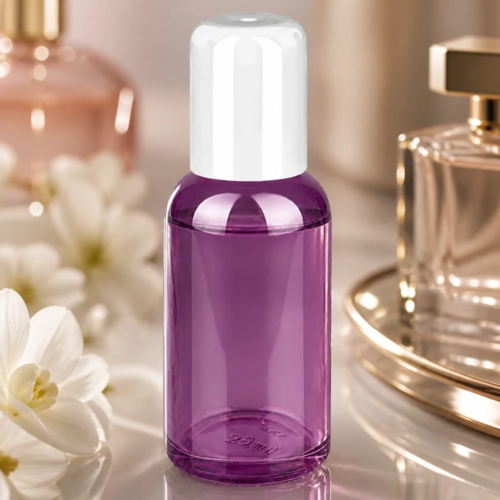 Violette Glasflasche 30ml mit Rollkugel-Applikator perfekt für Aromatherapie und Wellness-Produkte
