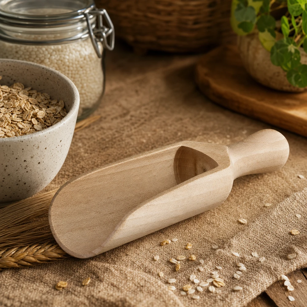 Holzschaufel Grösse M halbrunde Form - 140mm lang Holzschaufel Grösse M halbrunde Form - 140mm lang