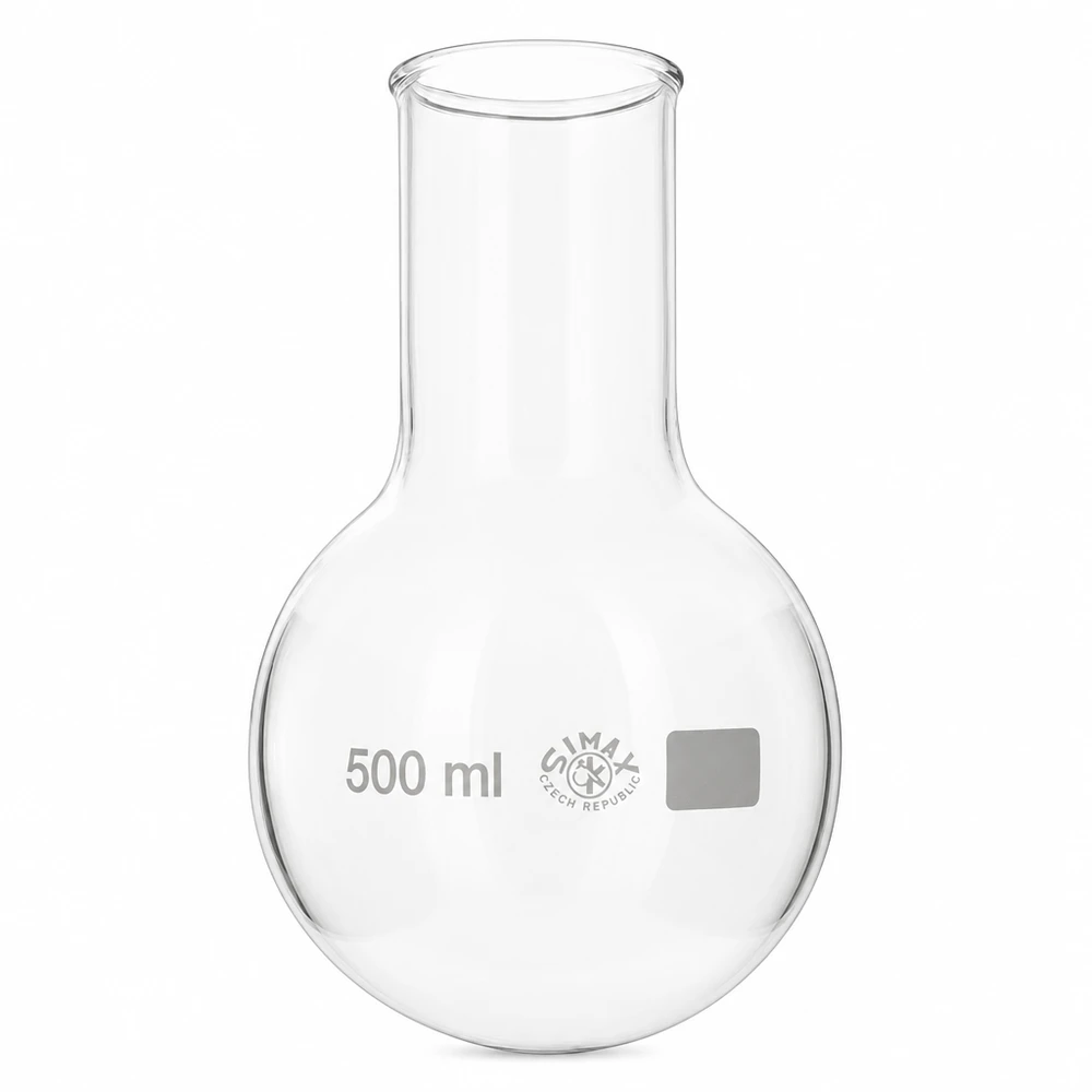 Rundkolben Weithals 500ml Fassungsvermögen ideal für Destillation und Reaktionen