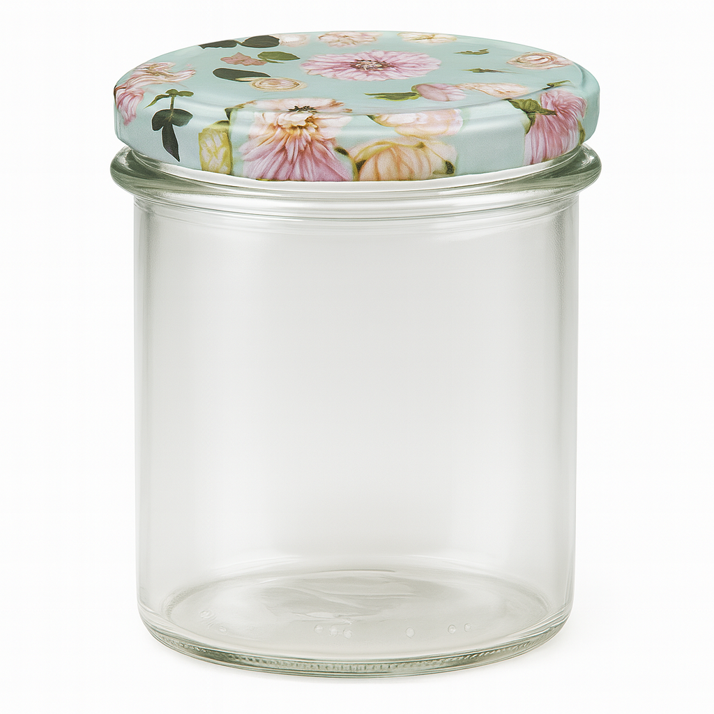 350ml Sturzglas + BasicSeal Deckel Blume mint UNiTWIST