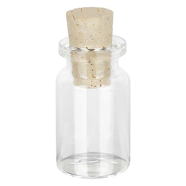 Flasche Klarglas 5ml mit Korken 11/14mm