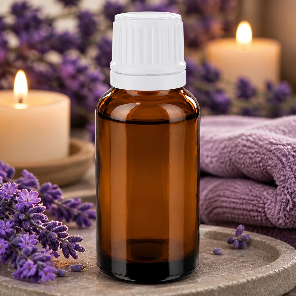 Apothekenflasche braun 20ml Tropfverschluss 1.2mm weiß Originalitätsverschluss Braunglas Dosierflasche 20ml mit feinem Tropfeinsatz ideal für Naturkosmetik und Öle