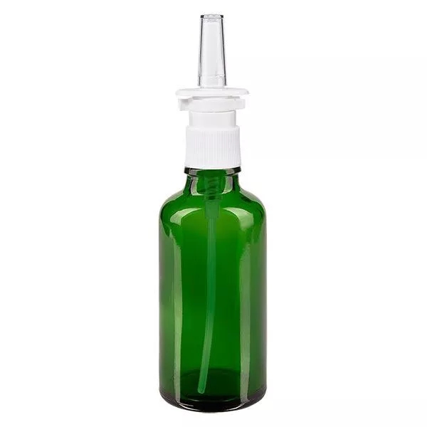 Apothekenflasche grün 50ml Nasenzerstäuber weiß Standard