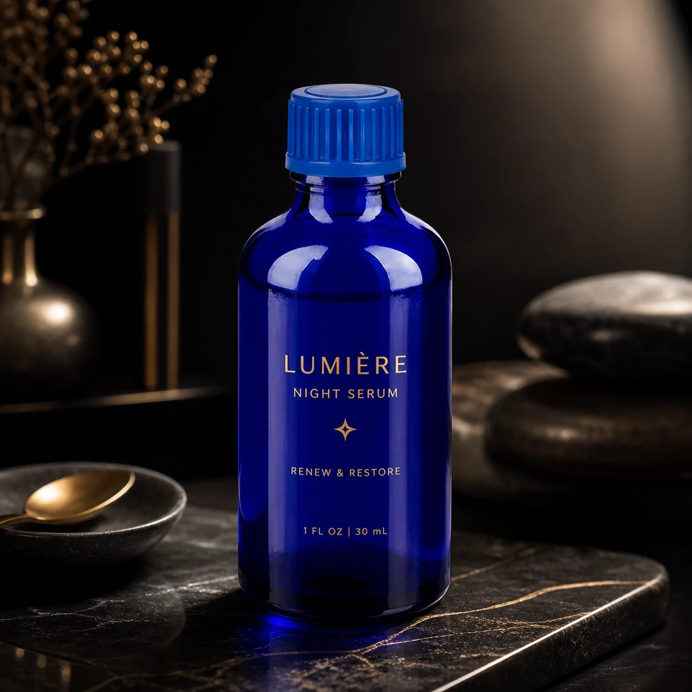 Recycelbare 50ml Blauglasflasche aus umweltfreundlichem Material für nachhaltige Verpackung