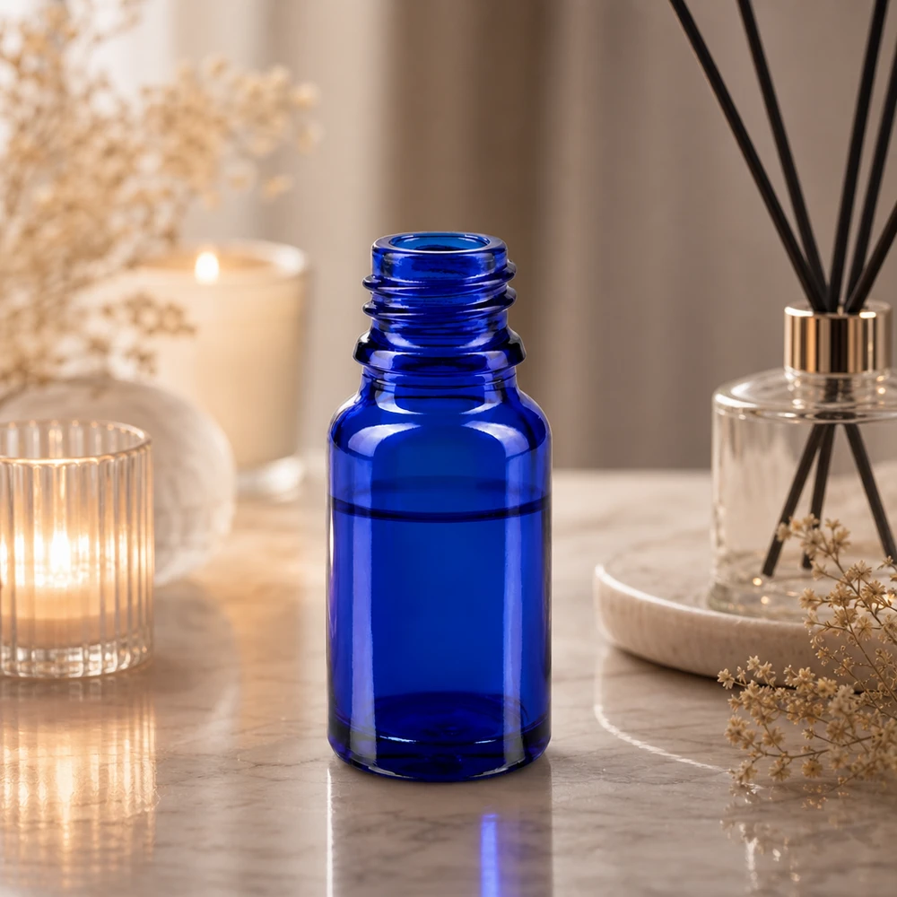 Tropfflasche 10ml DIN 18 BLAUGLAS Praktische kleine Apothekerflasche 10ml in blau für mobile Anwendung und Reiseapotheke
