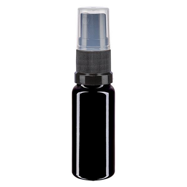 Apothekenflasche violett 10ml Sprayaufsatz schwarz