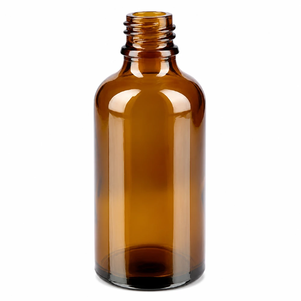 Professionelle 50ml Glasflasche bernsteinfarben mit UV-Schutz für empfindliche Flüssigkeiten