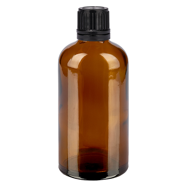 100ml Flasche 11mm Schraubverschluss schwarz Originalitätsverschluss BrownL. UT18/100