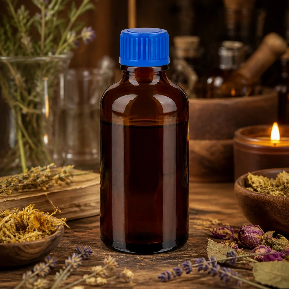 50ml Flasche 11mm Schraubverschluss blau Standard BrownLine UT18/50 Robuste 50ml Braunglasflasche mit dichtem blauen Deckel für sichere Lagerung