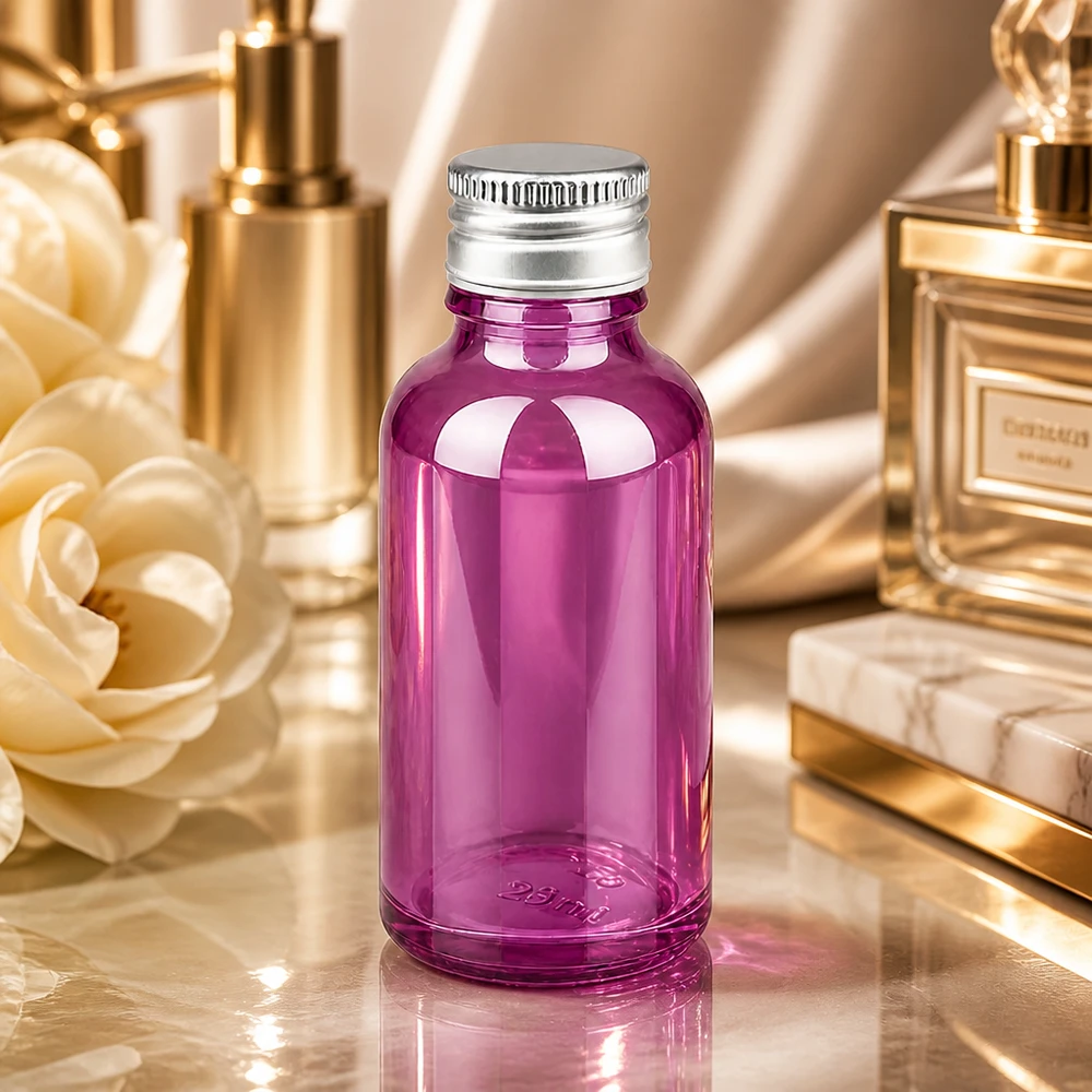 Violettglas Behälter 30ml mit kindersicherem Aluminiumverschluss für empfindliche Substanzen