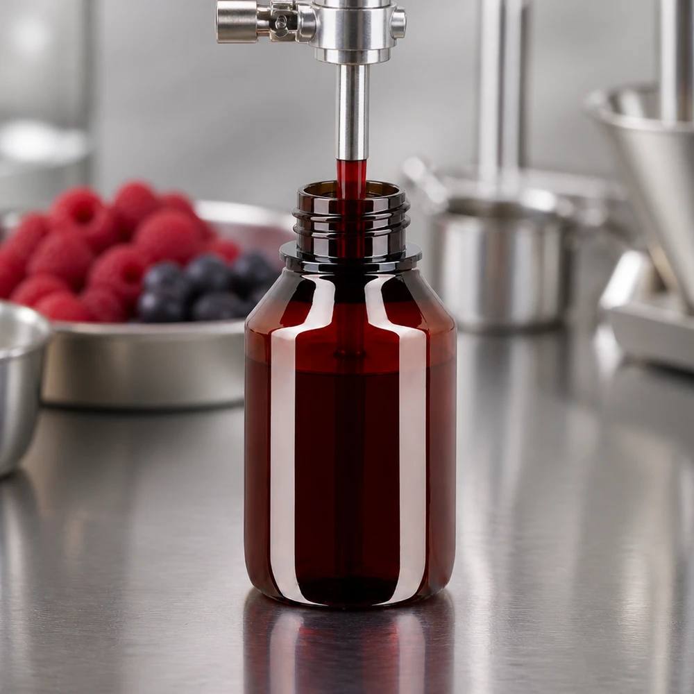 PET Flasche 50ml mit weißem Standard Originalitätsverschluss Zylindrische 50ml PET Flasche mit schmalem Flaschenhals zum Abfüllen von Beerensirups