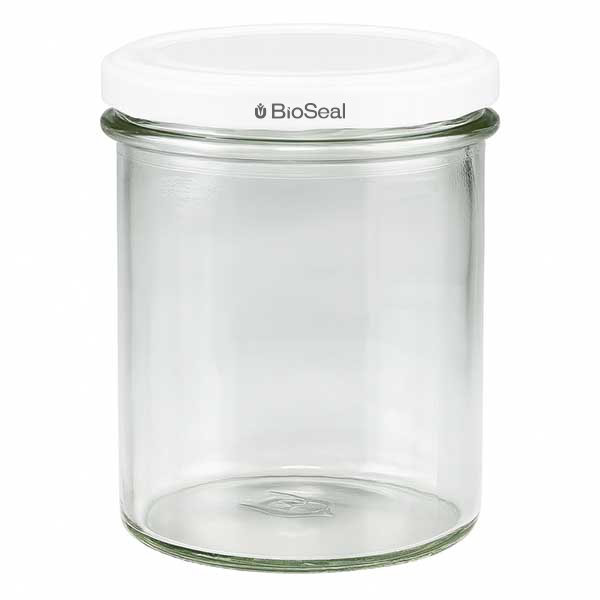 350ml Sturzglas mit BioSeal Deckel weiß UNiTWIST