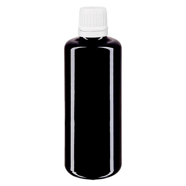 Apothekenflasche violett 100ml Schraubverschluss weiß Originalitätsverschluss