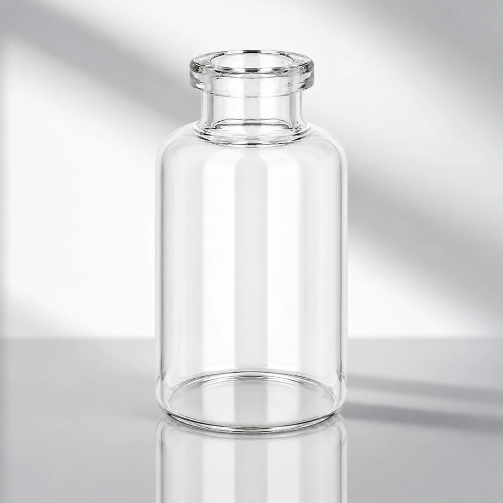 Injektionsflasche Klarglas 30ml Sterile Glasflasche 30ml für Pharmaindustrie mit gleichmäßiger Wandstärke und rundem Boden